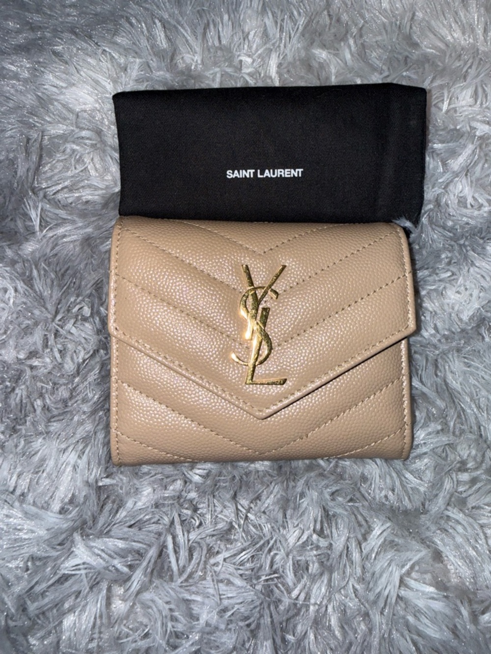 YSL Saint Laurent Tan Quilted Leather Bifold Wallet - Picture 6 of 14